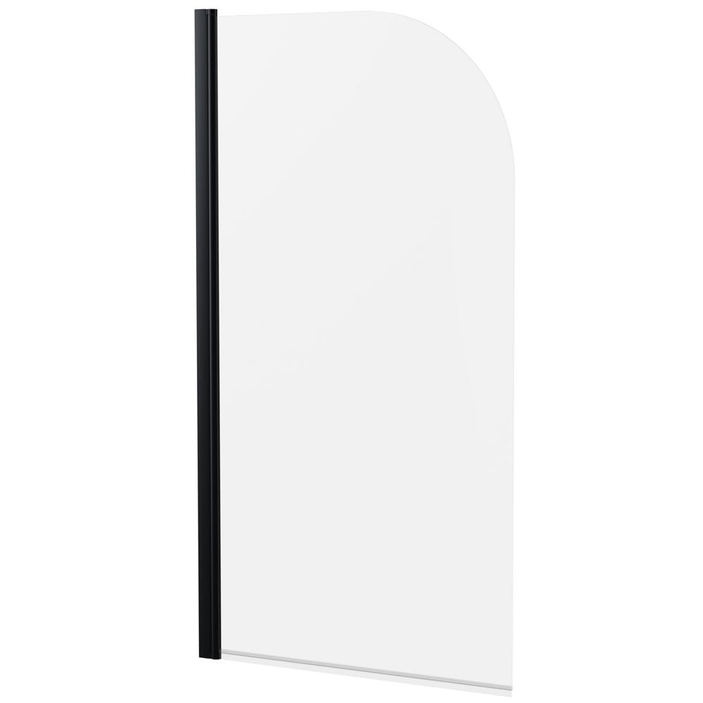 Nuie Pacific Matt Black Square Bath Screen - NSS7BP