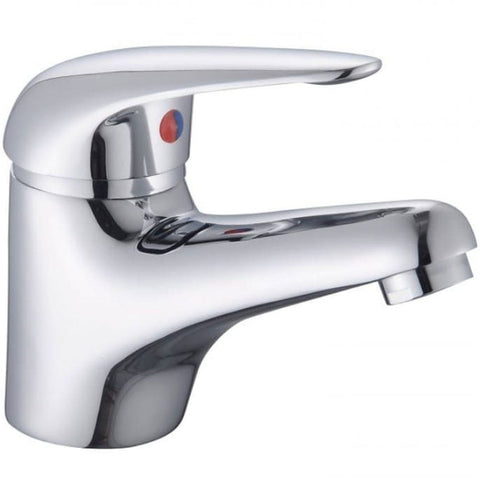 RAK Basic Chrome Mini Mono Basin Mixer Tap & Clicker Waste - RAKBAS3002