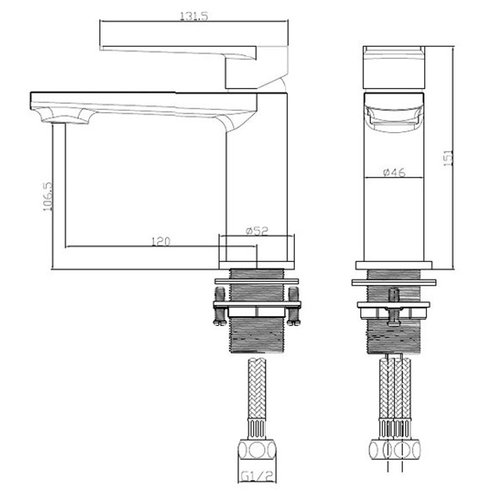 RAK Blade Chrome Mono Basin Mixer Tap with Clicker Waste - RAKBLD3001