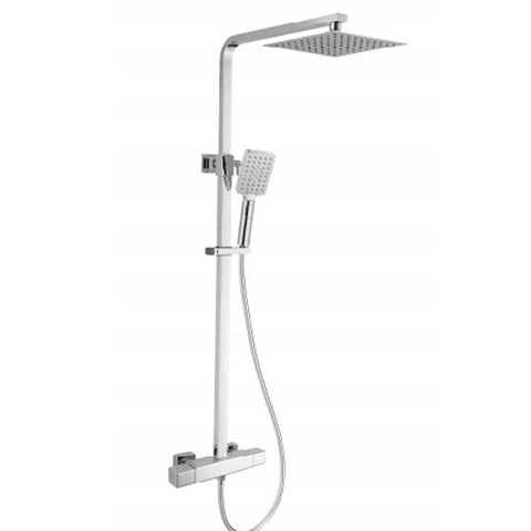 RAK Compact Chrome Thermostatic Square Bar Mixer Shower Kit & Head - RAKSHW6006