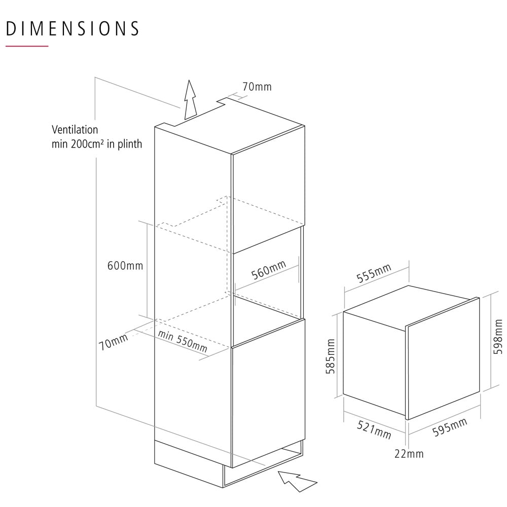 Caple Sense Gunmetal In-Column Wine Cabinet WC6100GM