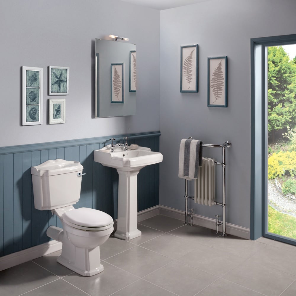 Nuie Legend White Close Coupled Toilet Pan, Cistern & Seat - CLG003