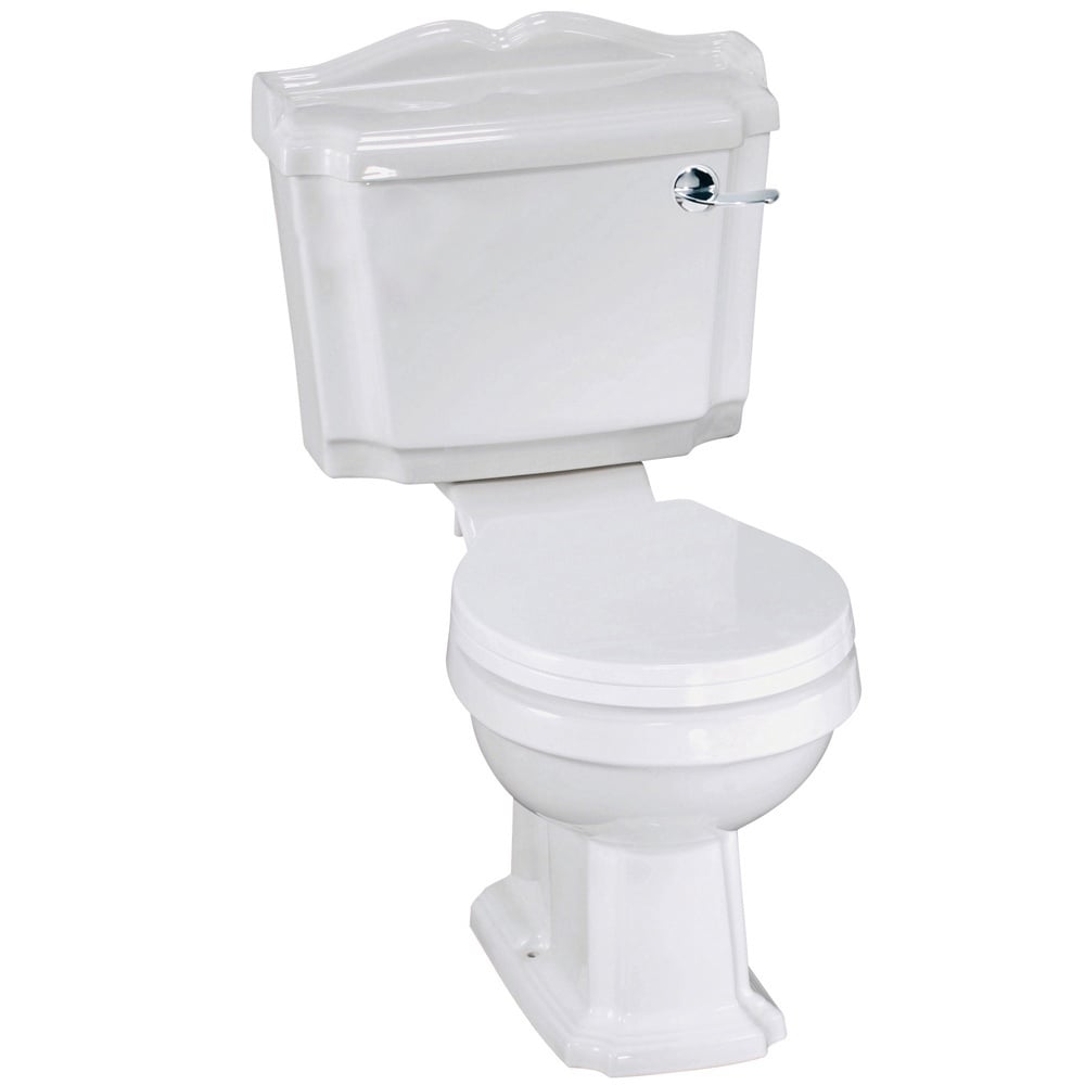 Nuie Legend White Close Coupled Toilet Pan, Cistern & Seat - CLG003