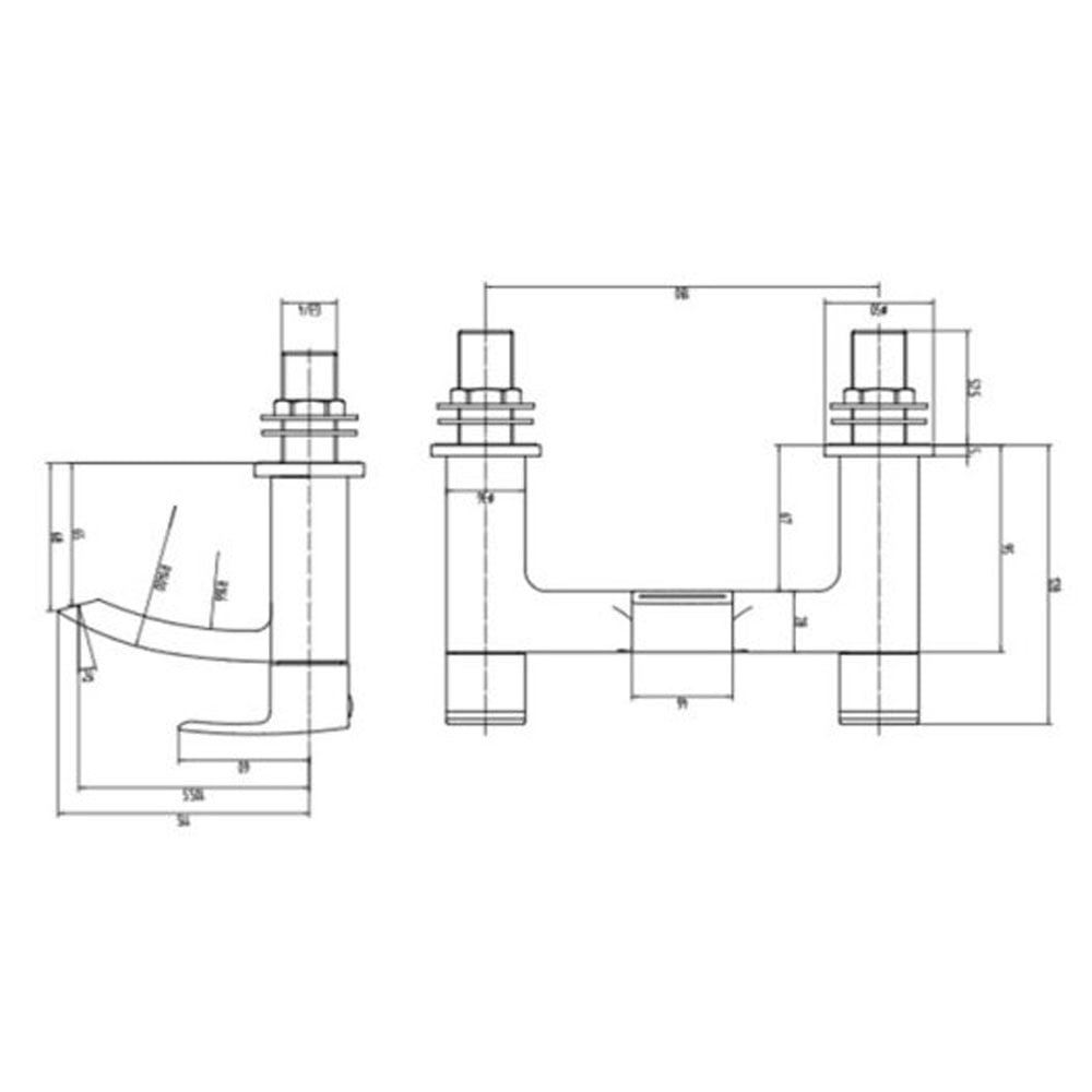 RAK Curve Black Deck Mounted Dual Lever Bath Filler Tap - RAKCRV3004B