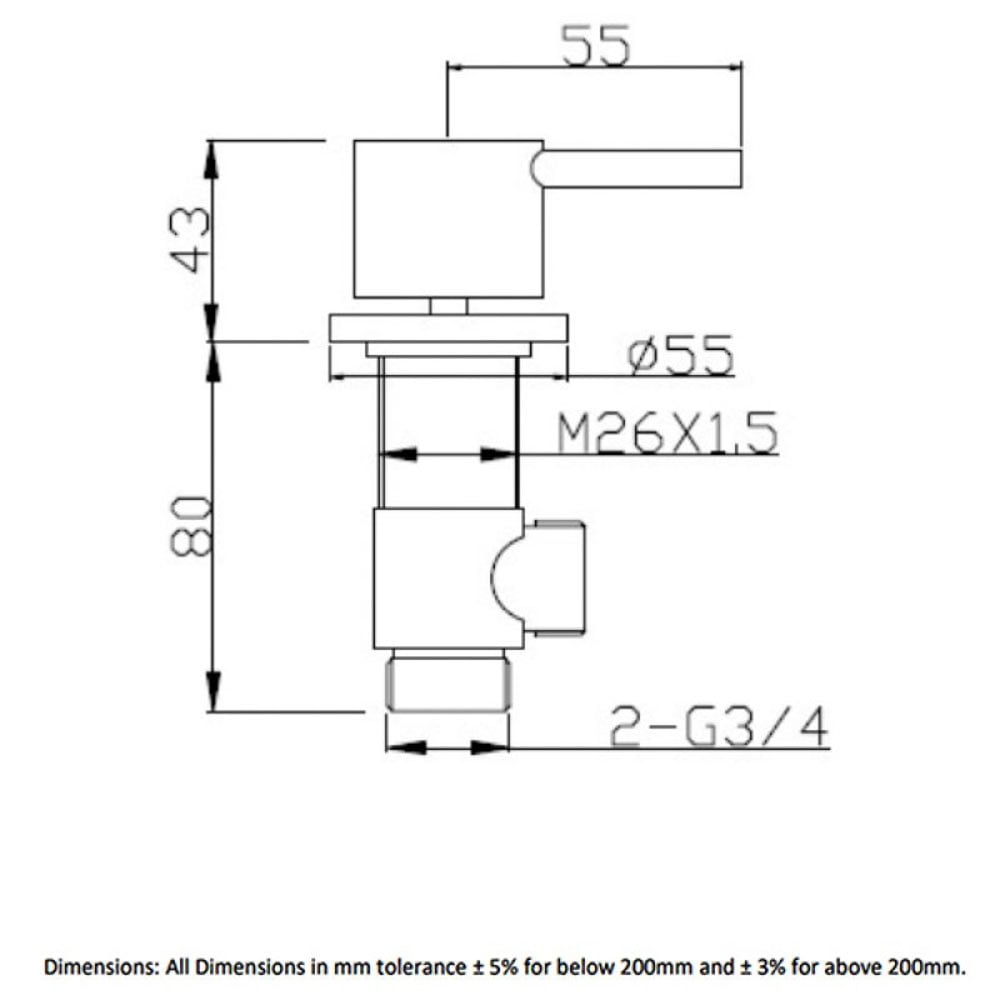 RAK Prima Tech Chrome Deck Mounted Valves - RAKPRT3016