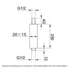 rak-showering-chrome-250mm-rectangular-ceiling-arm---rakshw0002-