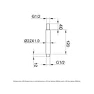 rak-showering-chrome-ceiling-mounted-round-shower-arm-120mm---rakshw0006-