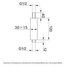 rak-showering-black-ceiling-mounted-square-shower-arm-120mm---rakshw0005b-