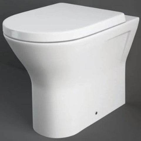 RAK Resort Alpine White Back to Wall Rimless Toilet Pan & Seat - RSTBTWPAN/SC