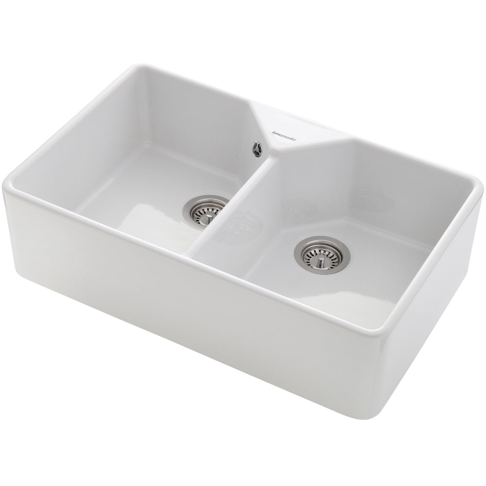 Rangemaster Farmhouse 2.0 Bowl Ceramic White Kitchen Sink & Waste CFBL800WH/