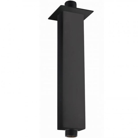 RAK Showering Black Ceiling Mounted Rectangular Shower Arm 250mm - RAKSHW0002B