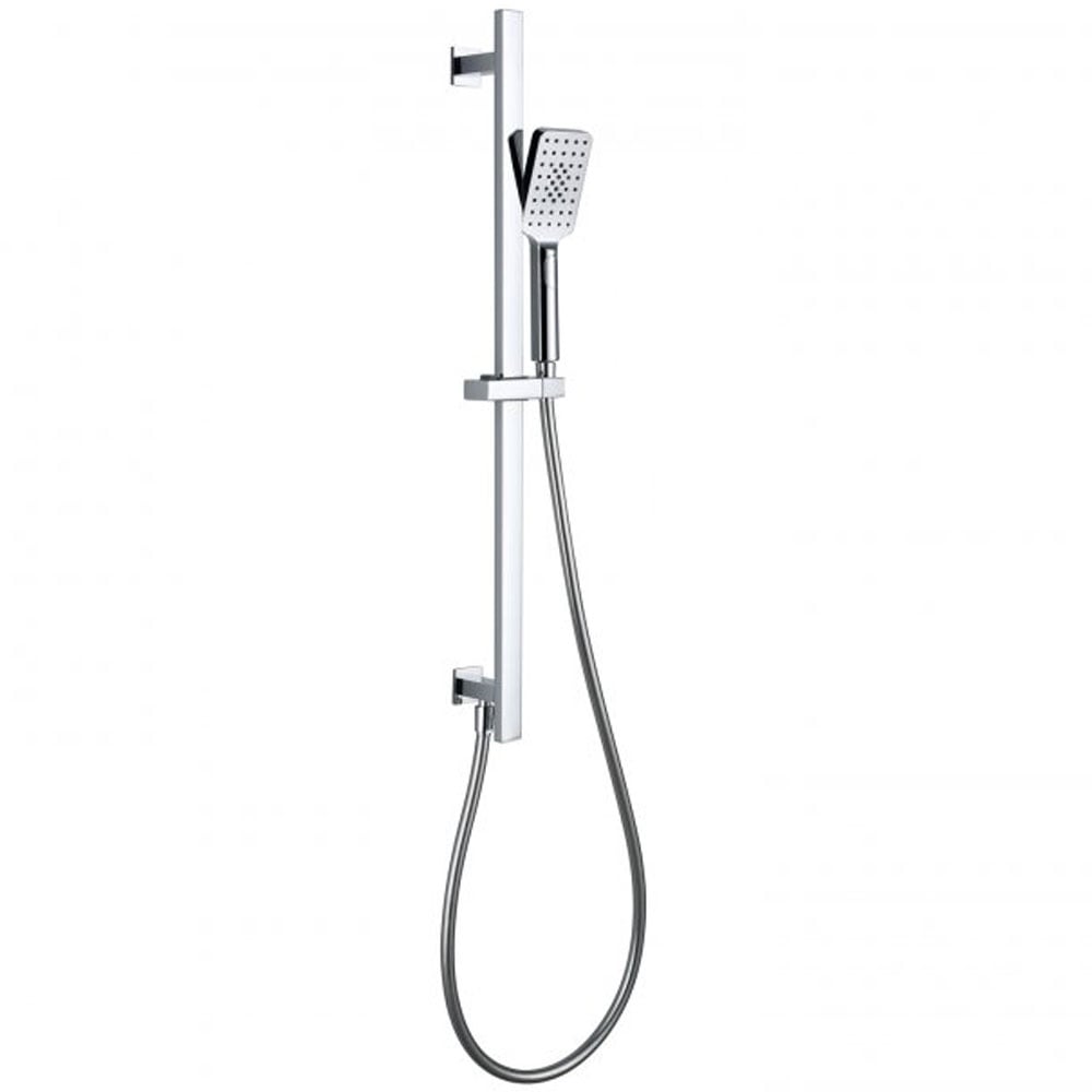 RAK Showering Chrome Square Slider Rail Shower Kit & Integral Wall Outlet