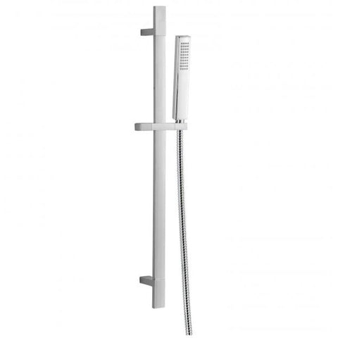 RAK Showering Chrome Square Shower Slide Rail Kit & Single Function Handset
