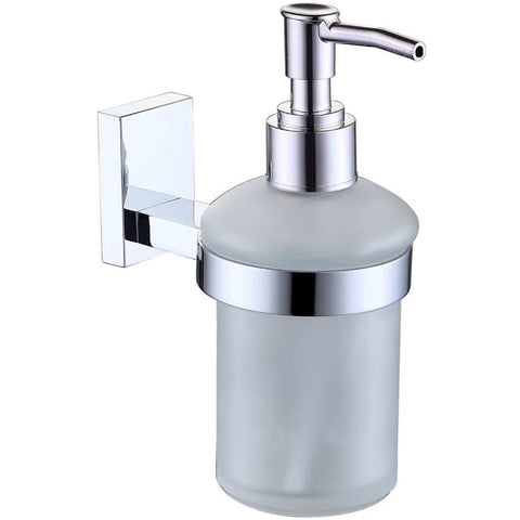 RAK Resort Glass Soap Dispenser, Chrome Holder With Back Plate - RAKC17149