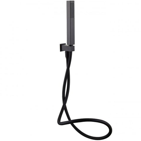 RAK Showering Black Square Shower Handset, Hose & Bracket - RAKSHW4003B