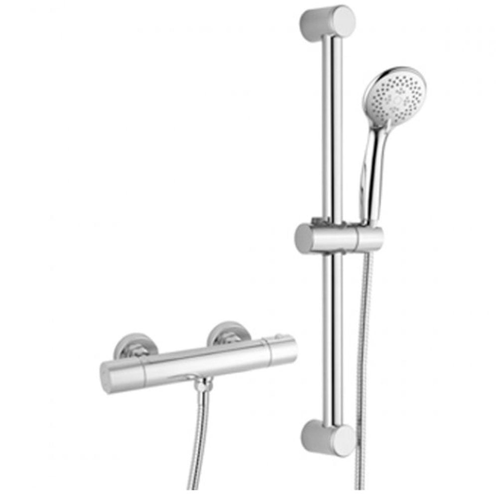 RAK Cool Touch Chrome Thermostatic Bar Shower Valve & Slider Rail Kit RAKSHW6016