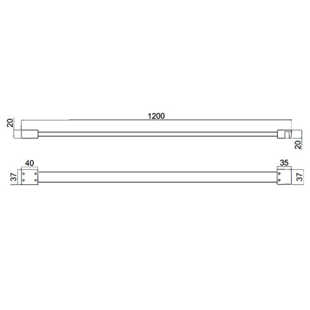 RAK Feeling Chrome Shower Bracing Support Bar 1200mm - RAKFBB100