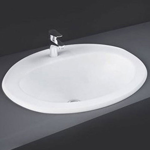 RAK Mira 560x475 1th Alpine White Inset Countertop Wash Basin - MIROC1