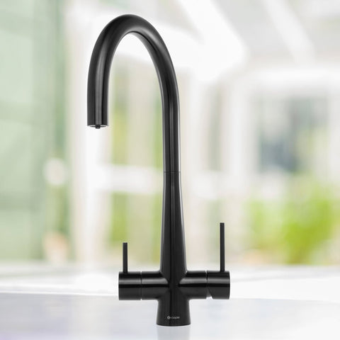 Caple Harlo Puriti Twin Lever Black Filter Tap HARPUR/BS
