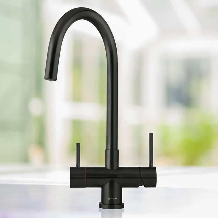 caple-vapos2-3in1-black-twin-lever-steel-hot-water-tap-vap23in1bs-