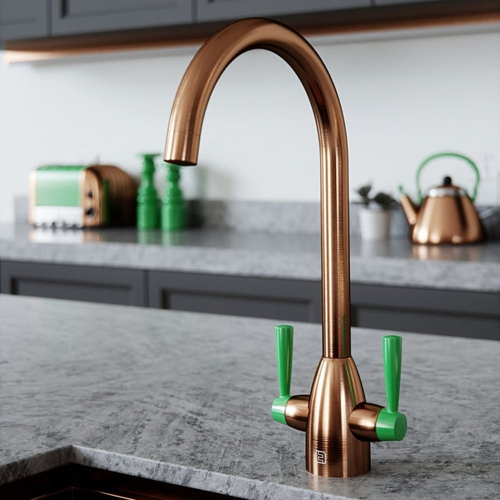 vibrance-twin-lever-brushed-copper--green-kitchen-mixer-tap-