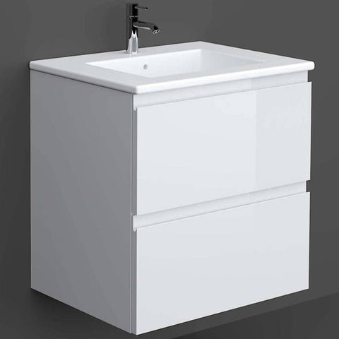 RAK Joy White 600mm Wall Hung Bathroom Vanity Unit with Basin