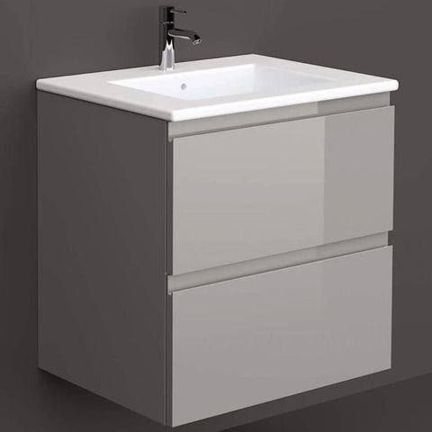 RAK Joy Urban Grey 600mm Wall Hung Bathroom Vanity Unit with Basin