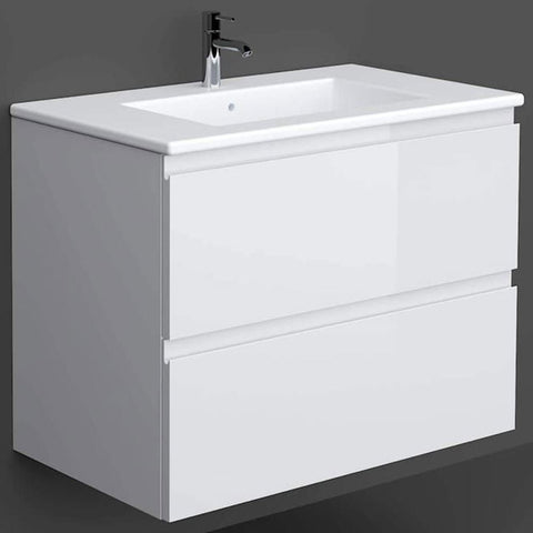 RAK Joy White 800mm Wall Hung Bathroom Vanity Unit with Basin