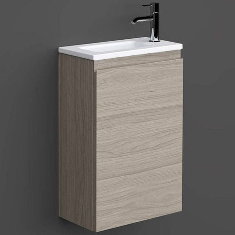 RAK Joy Grey Elm 400mm Wall Hung Bathroom Vanity Unit with Basin