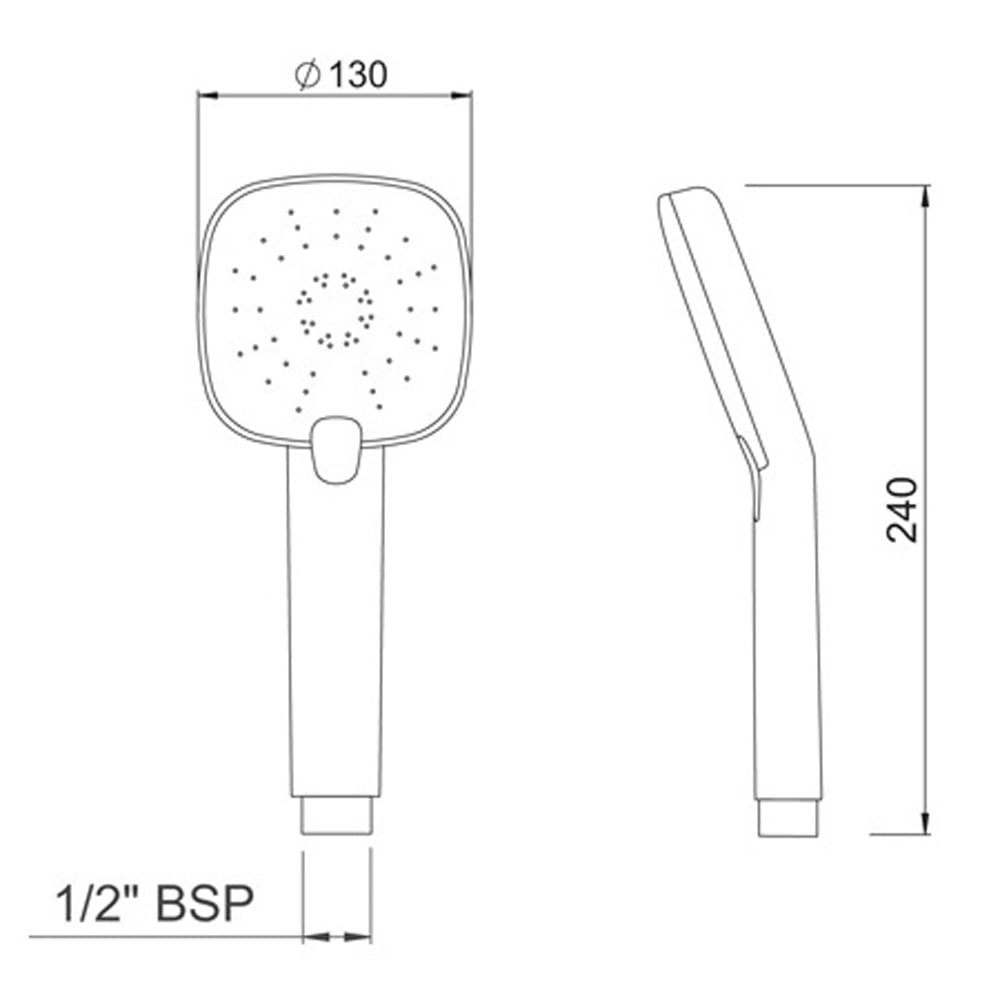 Methven Airstream Chrome Shower Handset with Push Button AIR1HSCPWHUK