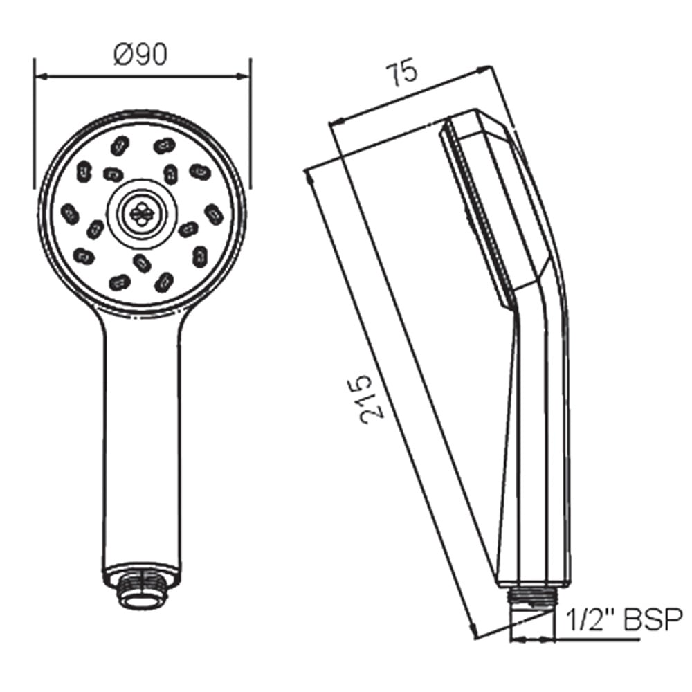 Methven Maku Satinjet Chrome Shower Handset MAHPCPUK