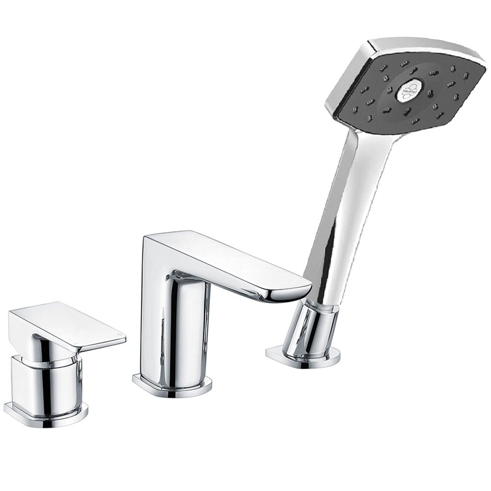Methven Wai Chrome Bath Shower & Basin Mixer Taps Pack Set WAI3BSMCP+WAITBCPUK