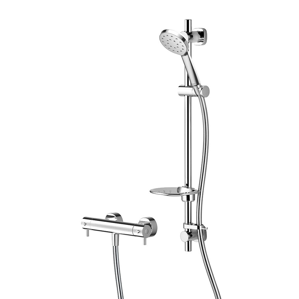 Methven Kiri MK2 Chrome Thermostatic Bar Shower Valve with Easy Fit Shower Kit KRCTSEFCP