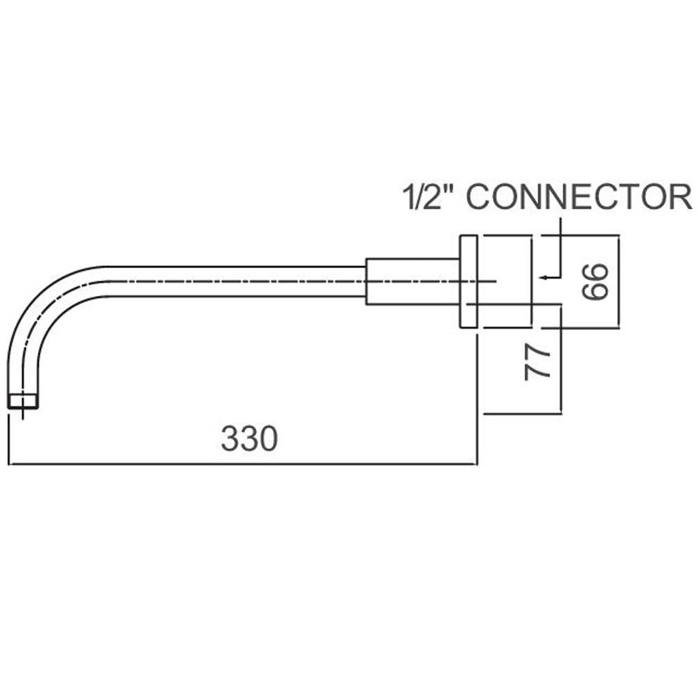 Methven Chrome 330mm Overhead Wall Mounted Shower Arm SAW320
