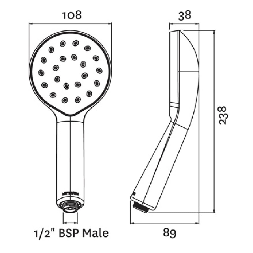 Methven Kiri Chrome MK2 Shower Handset KRHSCPUK