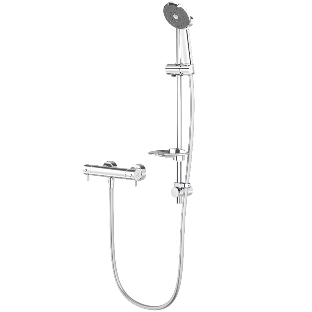 Methven Kiri Satinjet Chrome Thermostatic Bar Shower Valve With Shower Kit KCTS