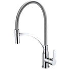 Chrome tall neck pull-out kitchen sink mixer tap