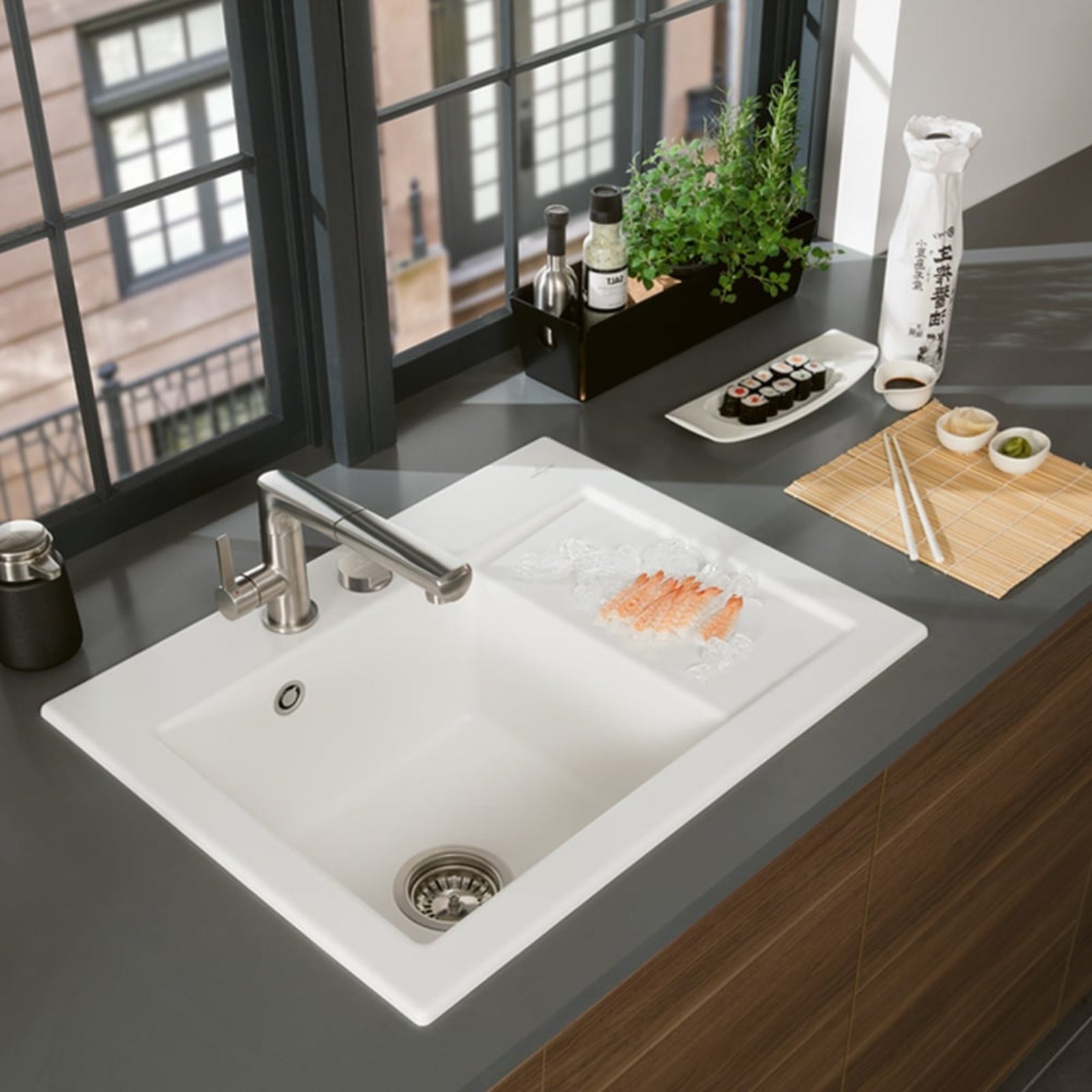 Villeroy & Boch Subway 45 1.0 Bowl Ceramic Kitchen Sink RHD - NO WASTE