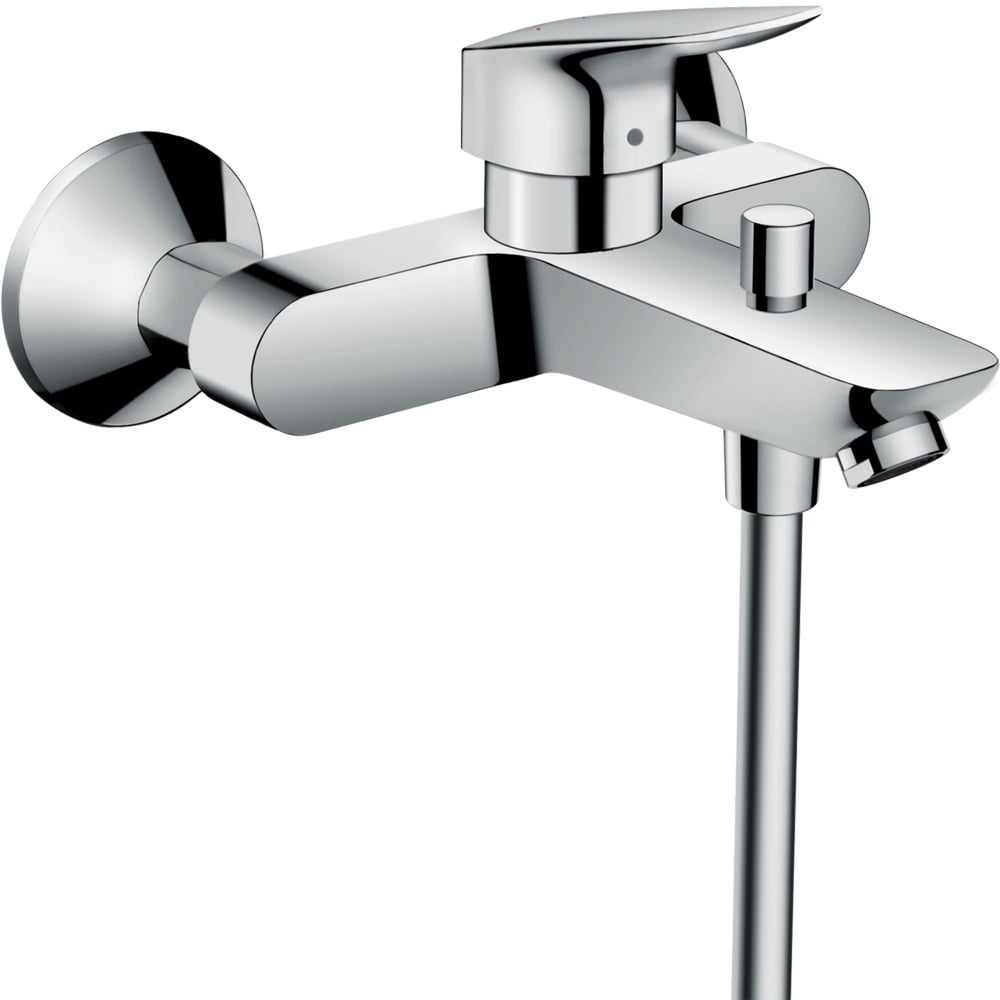 Hansgrohe Logis Chrome Single Lever Manual Bath Mixer Tap With 2 Flow Rates