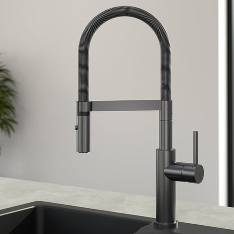 Villeroy & Boch Steel Expert Anthracite Stainless Steel Pullout Kitchen Sink Tap