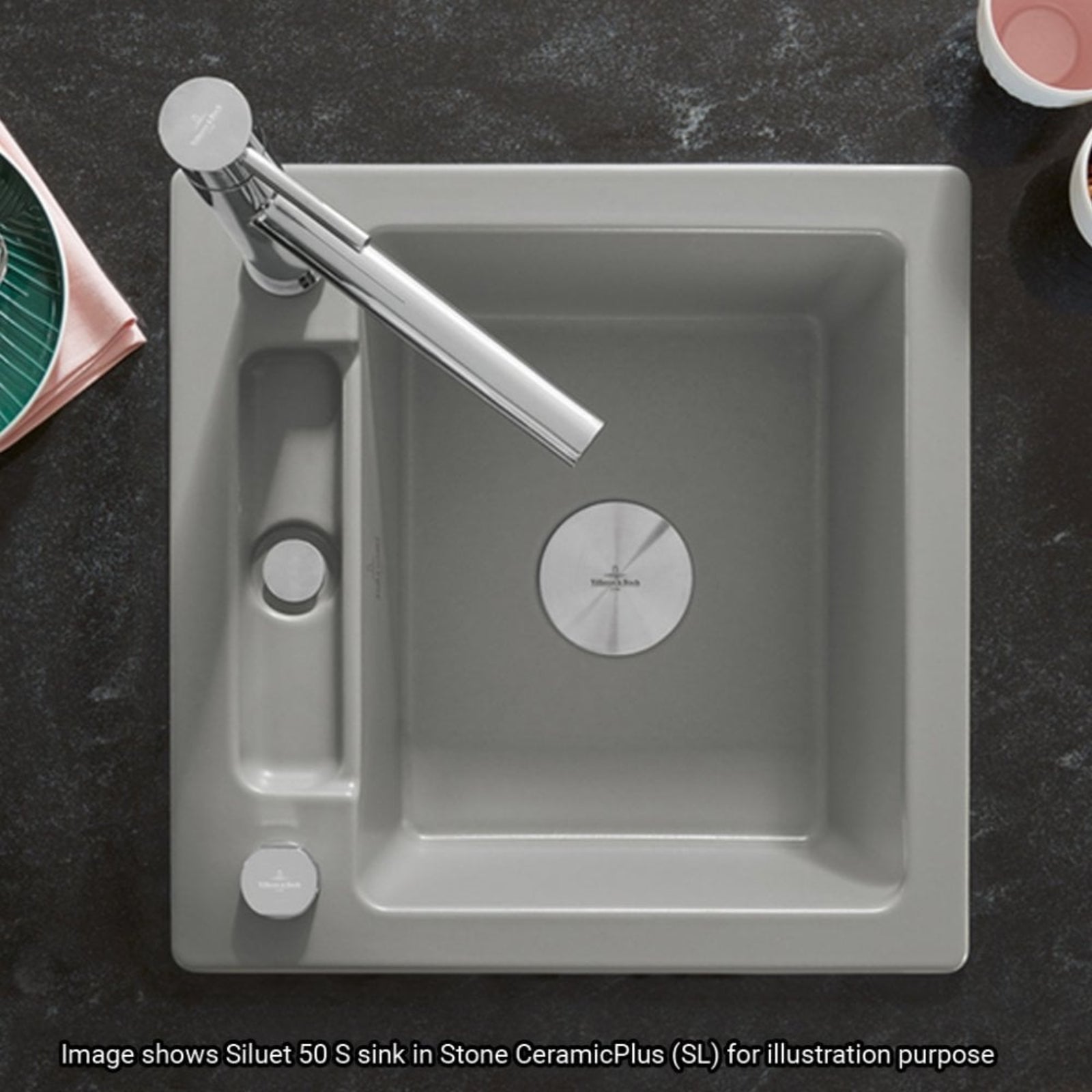 Villeroy & Boch Siluet 50 S 1.0 Bowl Ceramic Kitchen Sink - NO WASTE