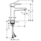 hansgrohe-metropol-matt-white-basin-mixer-tap-110-with-push-open-waste-