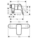 hansgrohe-logis-chrome-single-lever-exposed-manual-shower-mixer-valve-with-centre-distance-153-cm-