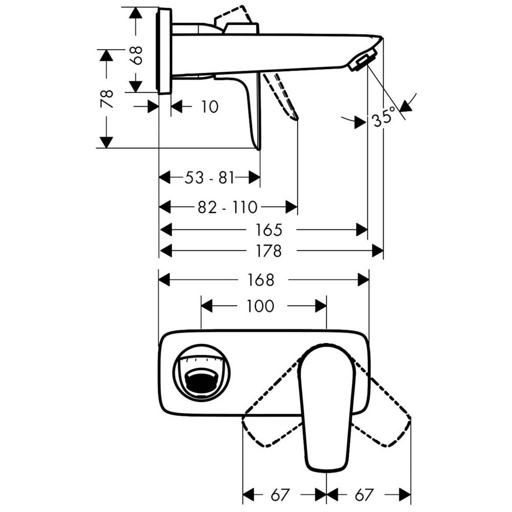 Hansgrohe Talis E Chrome Concealed Single Lever Basin Mixer With Spout 16.5cm