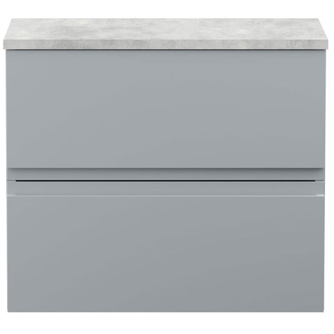 Hudson Reed Urban Grey 600mm Wall Hung 2-Drawer Vanity Unit & Worktop URB204LBG