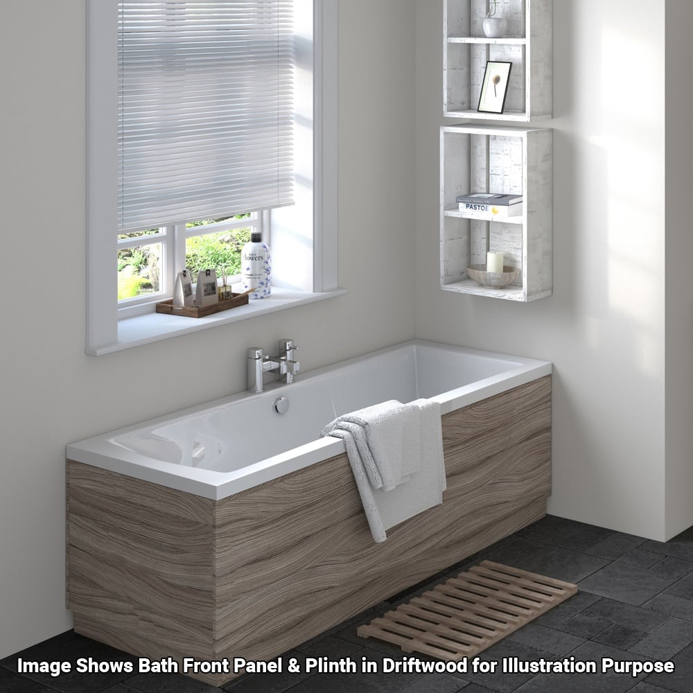 Hudson Reed Fusion Gloss Grey 1700mm Bath Front Panel & Plinth - OFF977