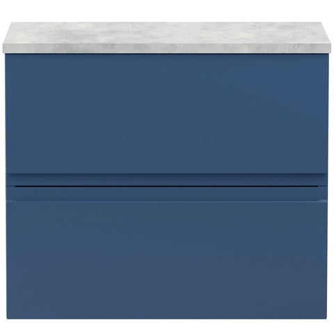 Hudson Reed Urban Blue 600mm Wall Hung 2-Drawer Vanity Unit & Worktop URB304LBG