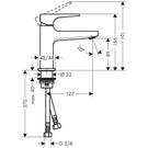 hansgrohe-metropol-matt-black-single-lever-basin-mixer-tap-100-with-push-open-waste-