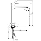 hansgrohe-metropol-matt-black-basin-mixer-tap-260-with-push-open-waste-