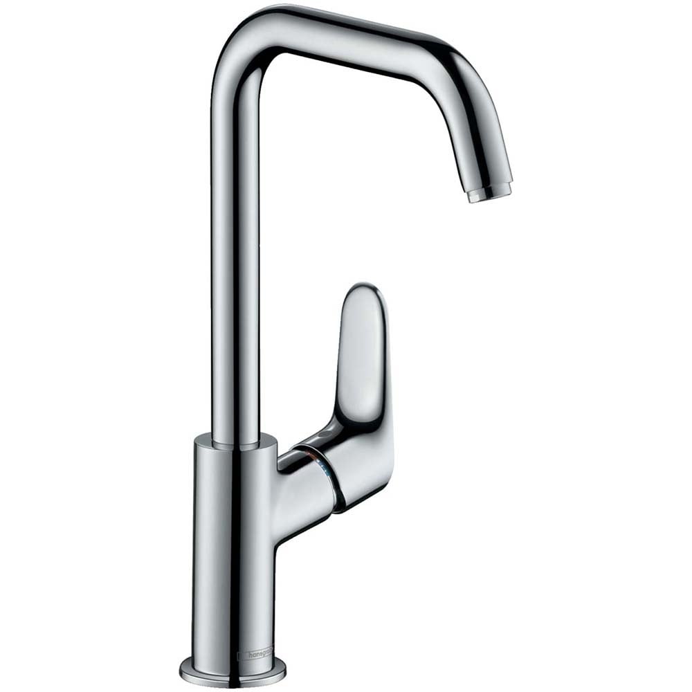 Hansgrohe Focus Chrome Single Lever Basin Mixer Tap 240 with Swivel Spout Without Waste